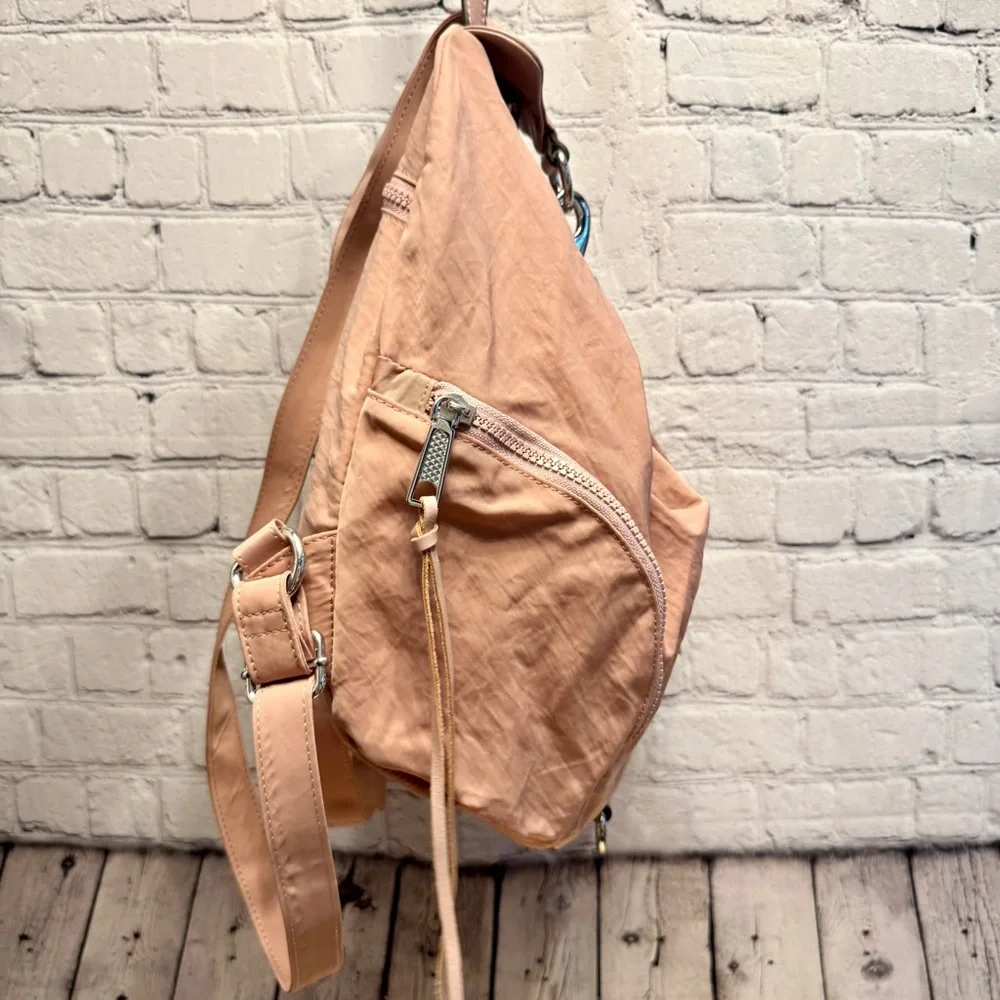Rebecca Minkoff “Julian” Blush Pink Nylon Convertible Backpack Hobo carryall